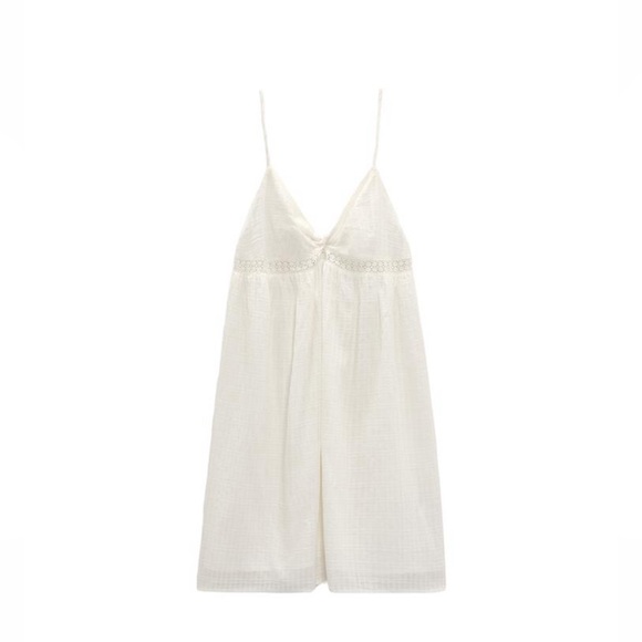 ZARA Lace Insert Mini Dress - Picture 2 of 6